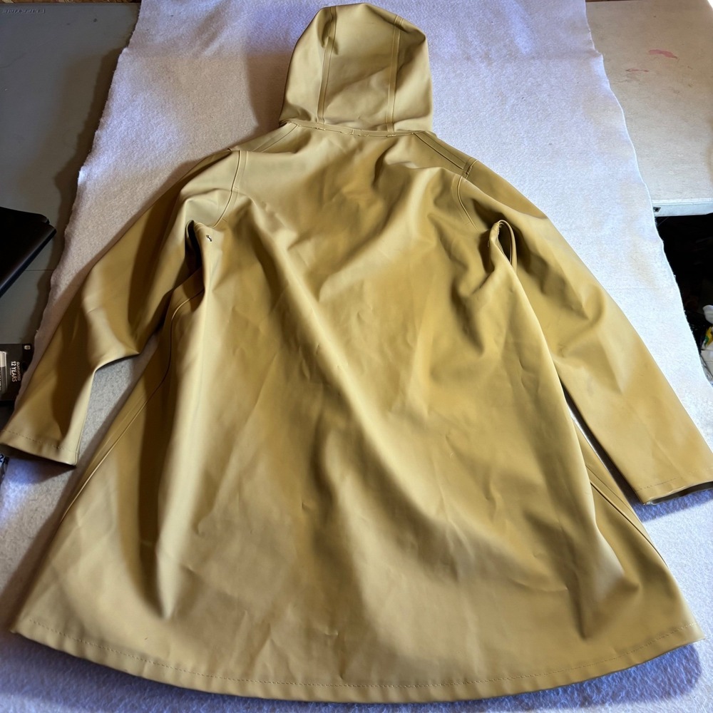 STUTTERHEIM Womens Tan Raincoat Hooded Snap Front Size S - Picture 10 of 11